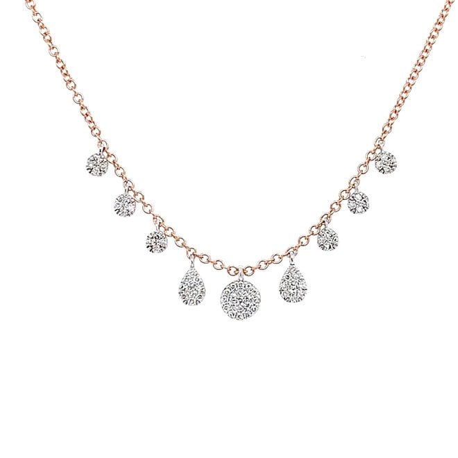 Diamond charm necklace - rose gold