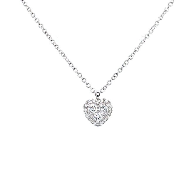 Heart shaped cluster diamond pendant