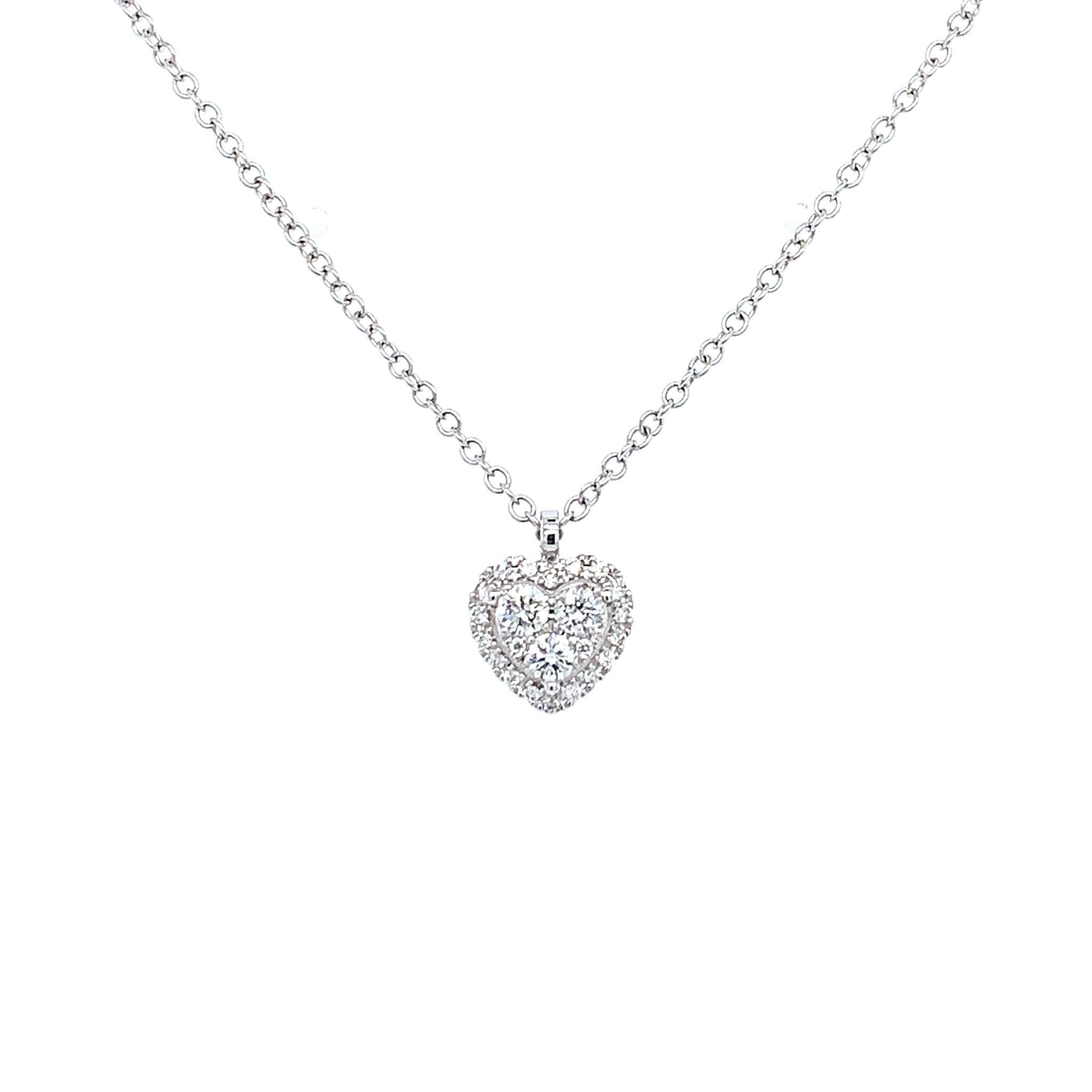 Heart Shaped Cluster Diamond Pendant - Minichiello Jewellers