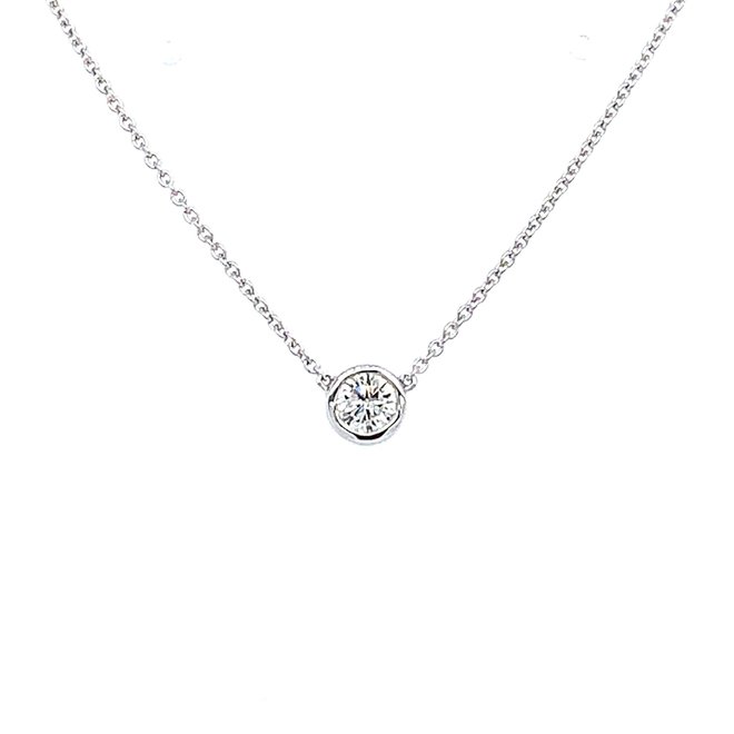 Bezel set diamond necklace-large