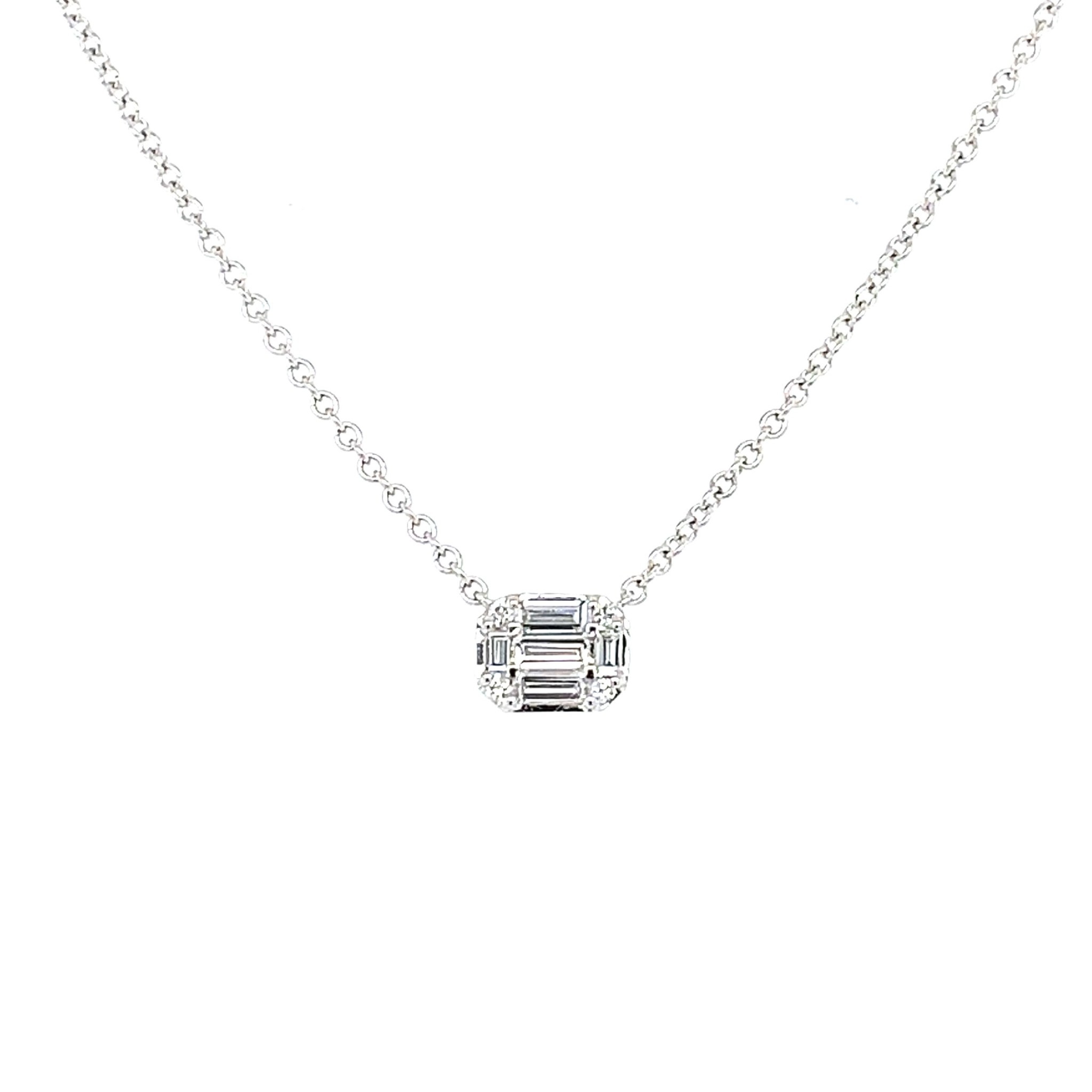 Rectangle diamond pendant best sale