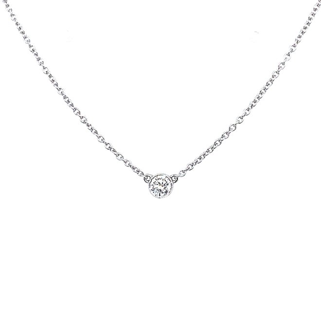 Bezel set diamond necklace-petite