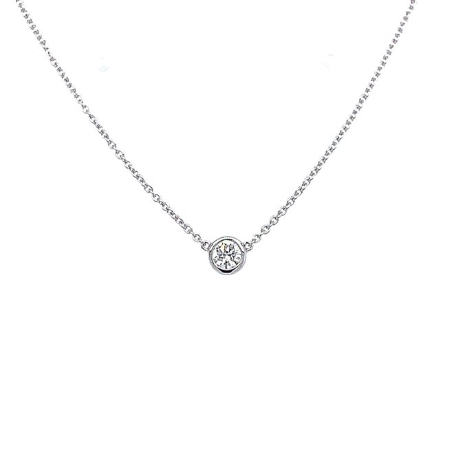 Bezel set diamond necklace-medium