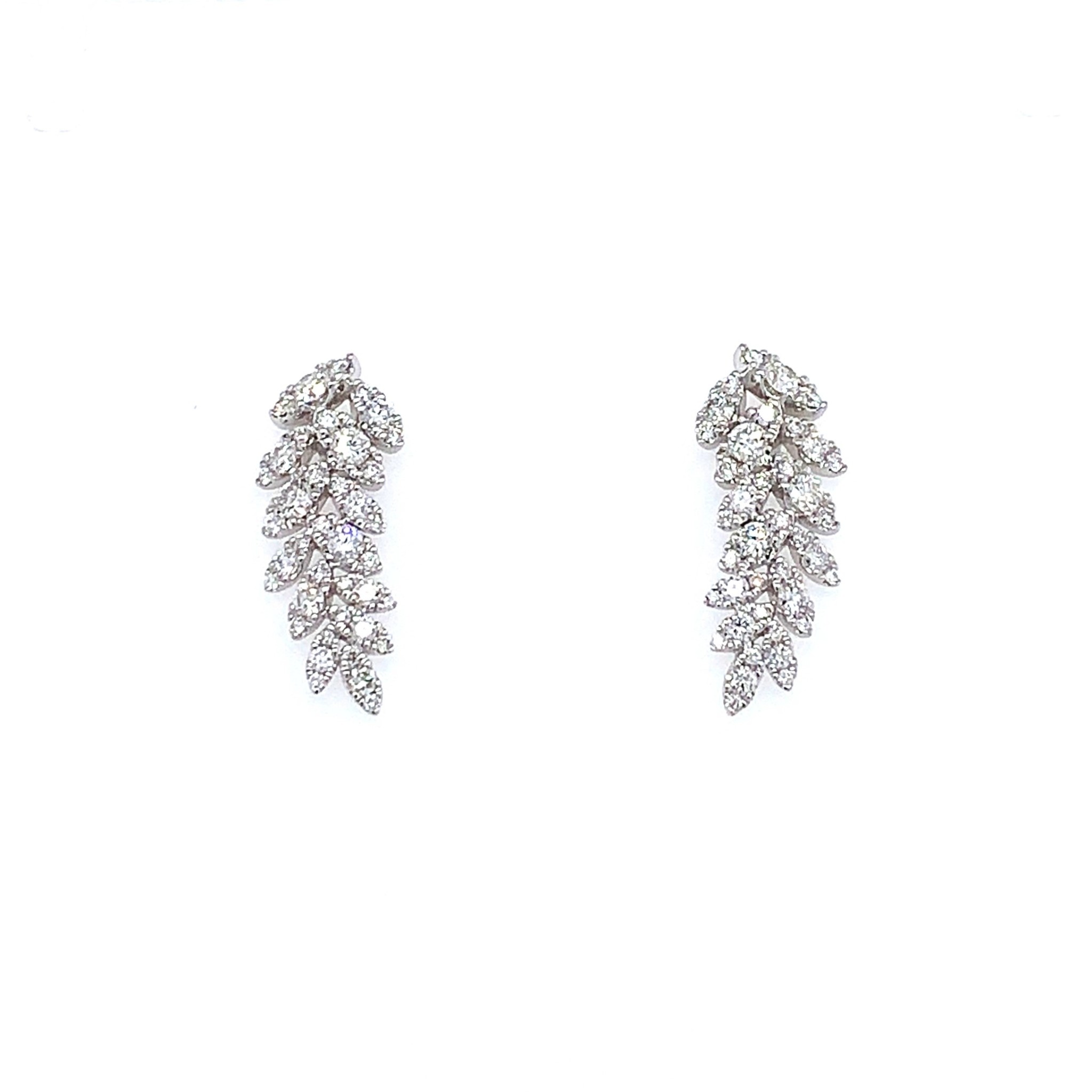 Diamond Leaf Earrings - Minichiello Jewellers