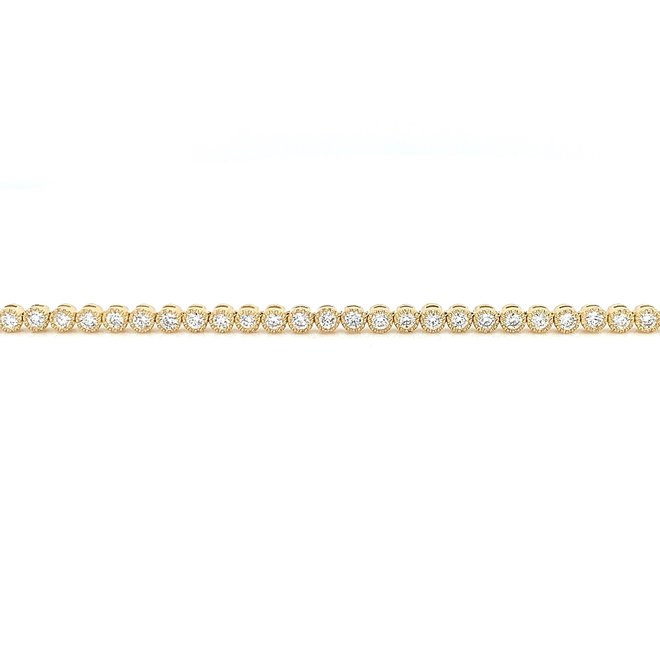 Bezel set diamond tennis bracelet-yellow