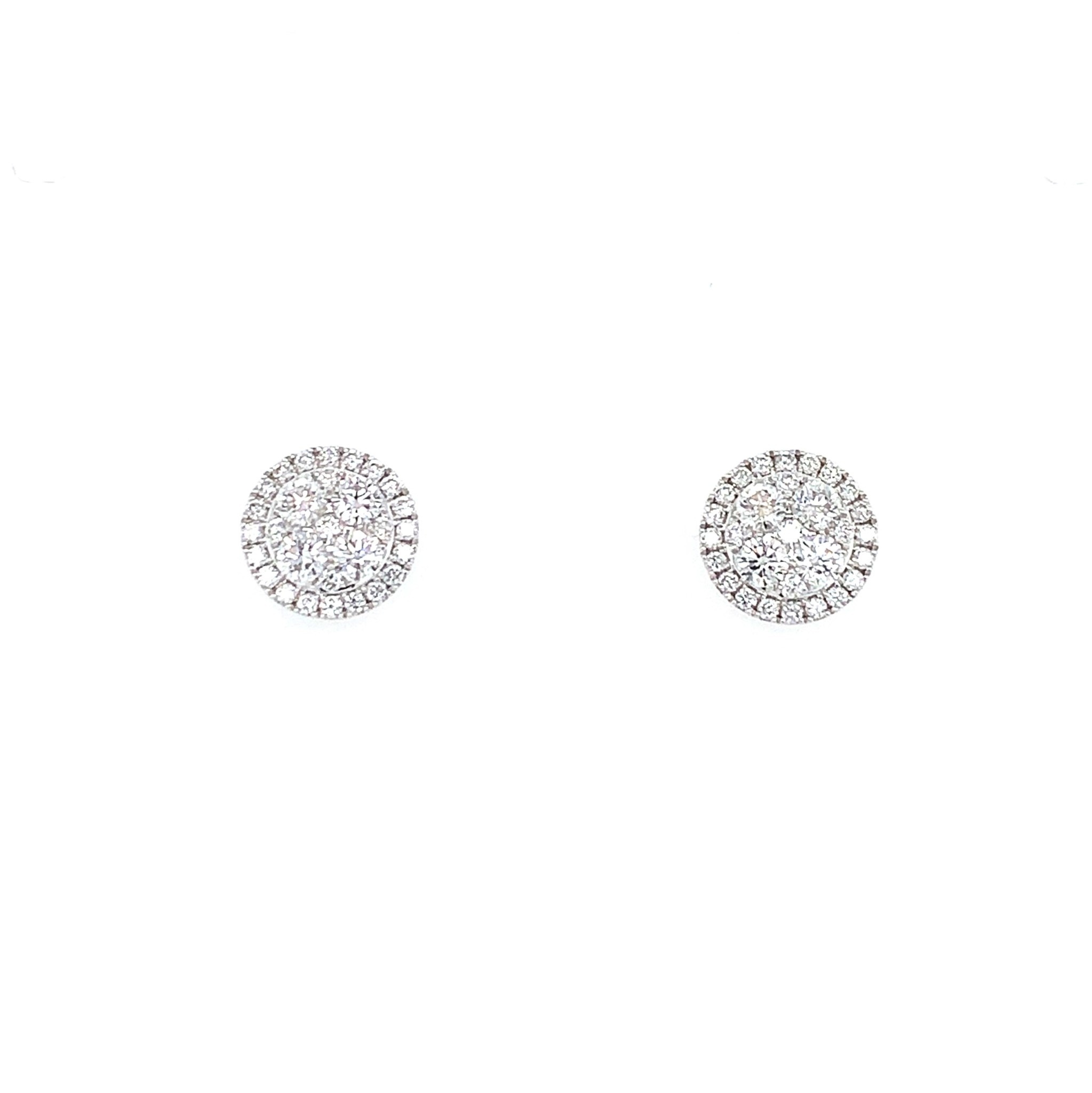 Diamond Halo Cluster Stud Earrings - Minichiello Jewellers