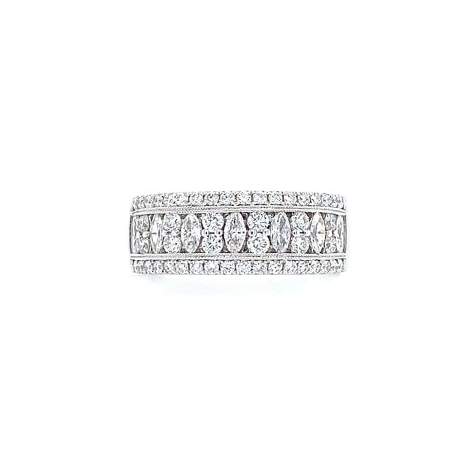 Elegant marquise and round cut diamond band