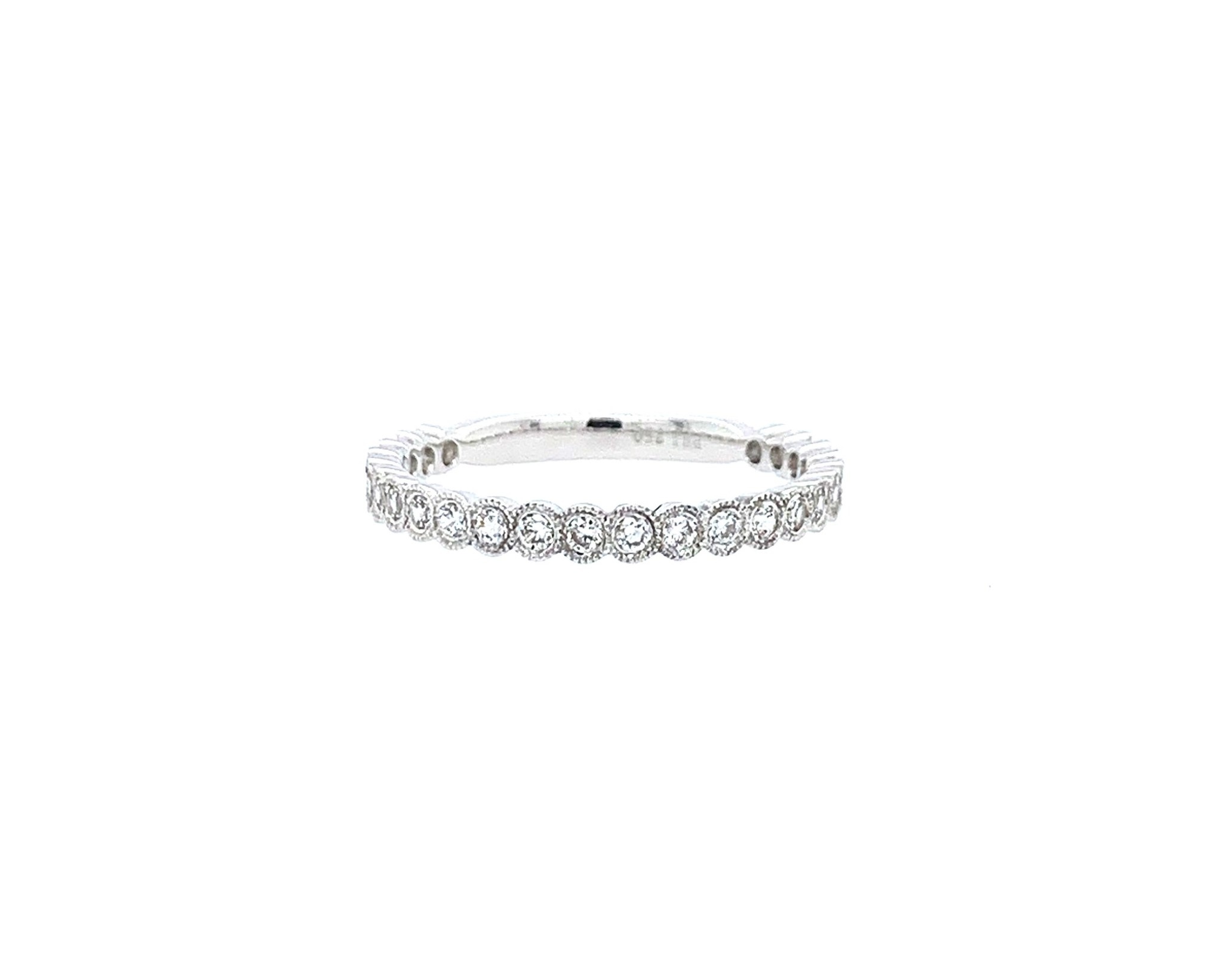 White Gold Bezel Set Diamond Stackable Band - Minichiello Jewellers