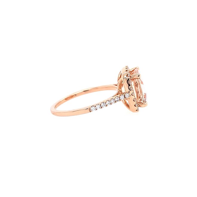 Morganite and diamond ring -medium