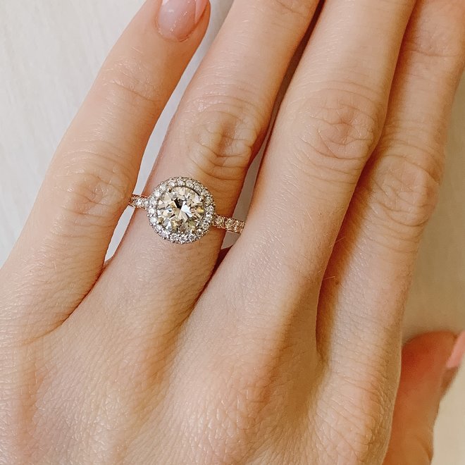 The Emmerson - custom diamond halo engagement ring