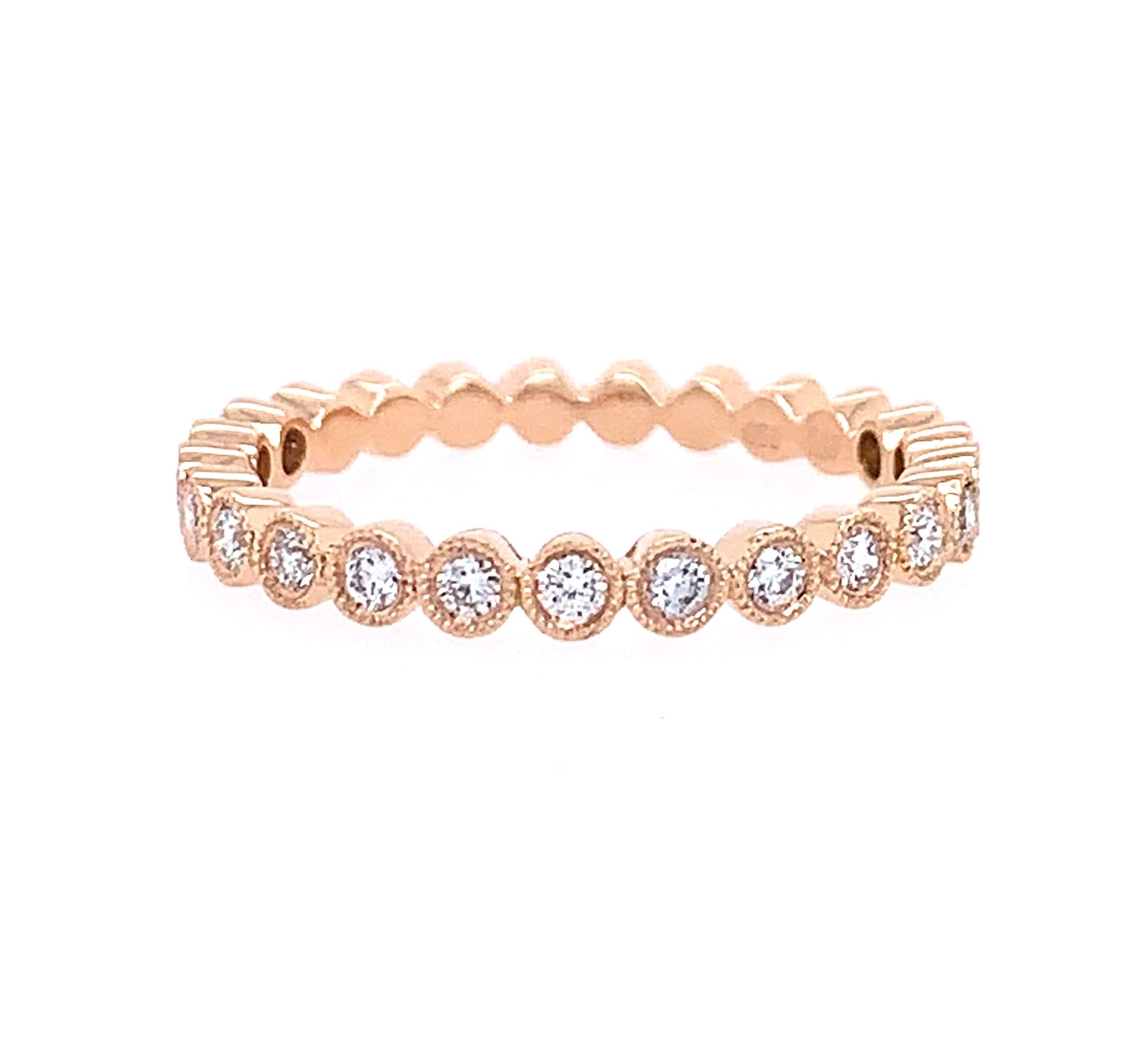 Rose Gold Diamond Bezel Set Stackable Band - Minichiello Jewellers