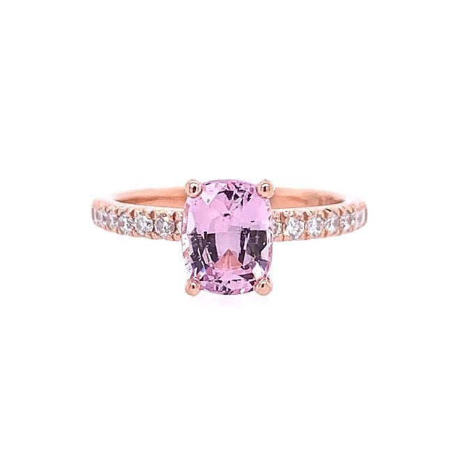 Pink sapphire and rose gold ring