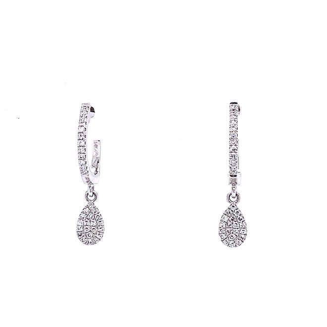 Pear diamond cluster drop earrings