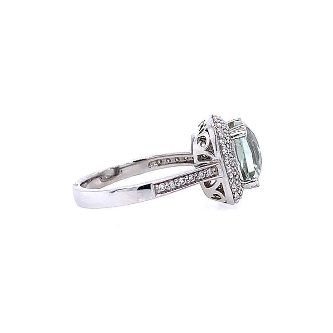 Green Amethyst And Diamond Ring - Minichiello Jewellers