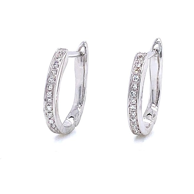 White gold diamond hoops - petite