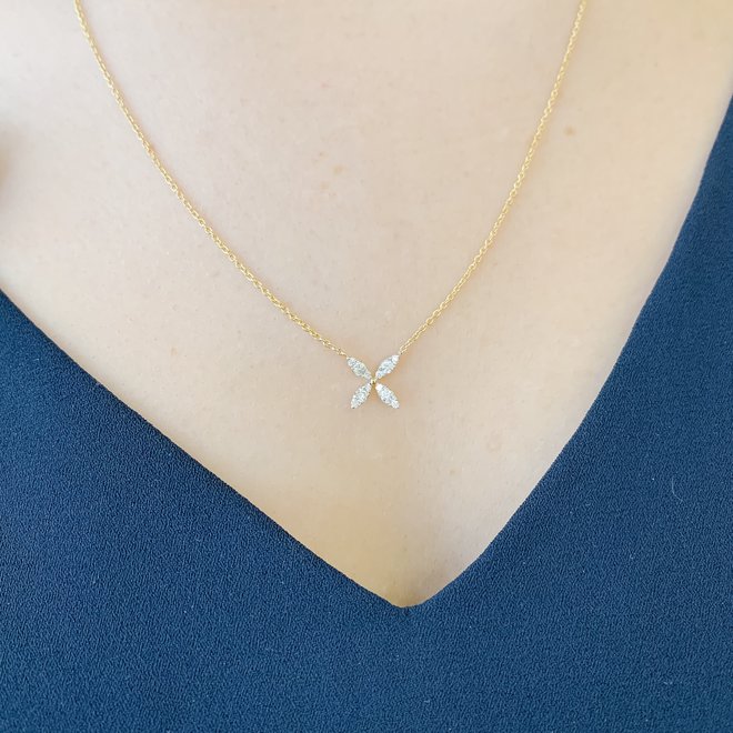 Diamond florette necklace