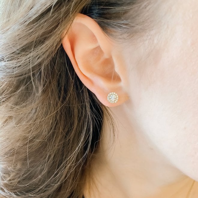 Diamond cluster stud earrings