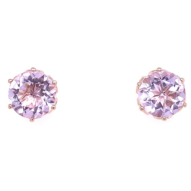 Lilac Amethyst Stud Earrings