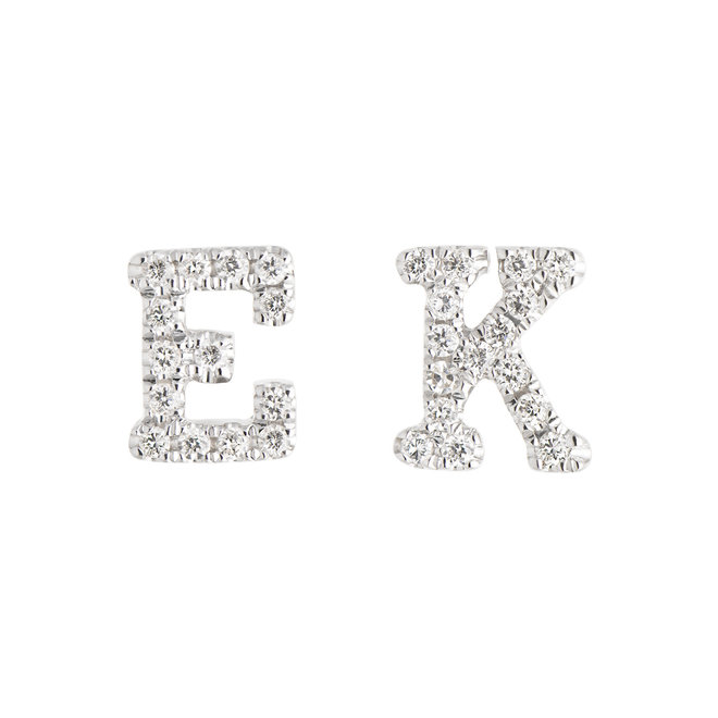 Personalized diamond initial stud earring – as seen on Jillian Harris