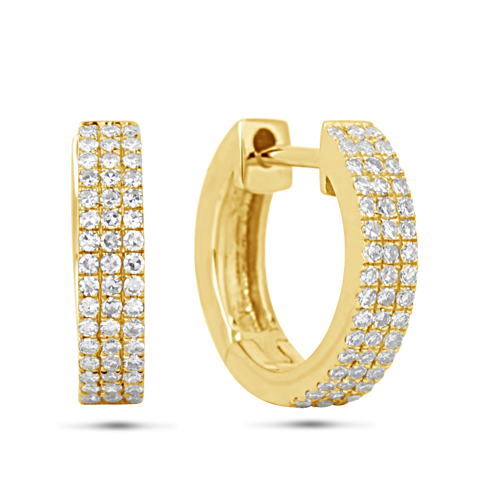Triple Row diamond Huggie Earrings Minichiello Jewellers