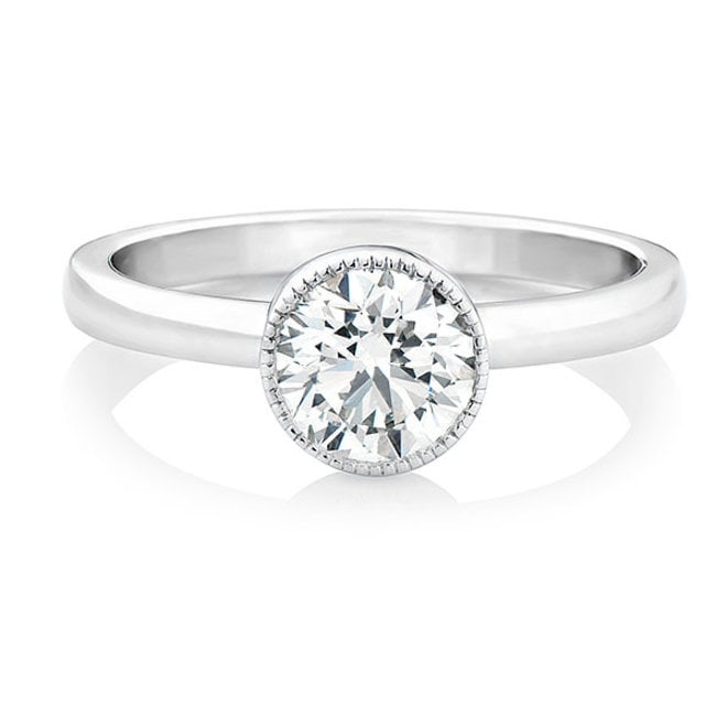 The Margot-bezel set solitaire engagement ring