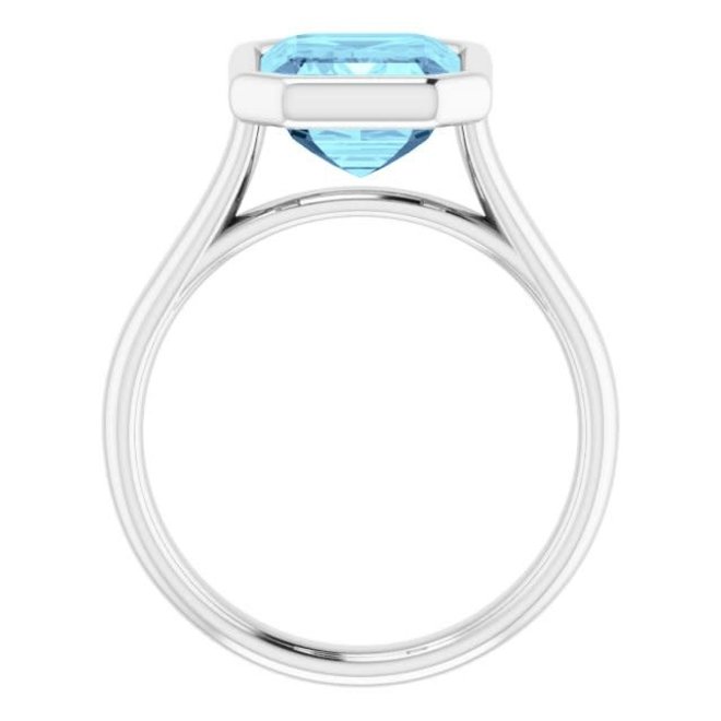 Aquamarine bezel set ring
