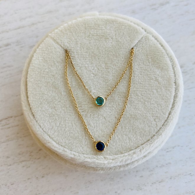 bezel sapphire necklace