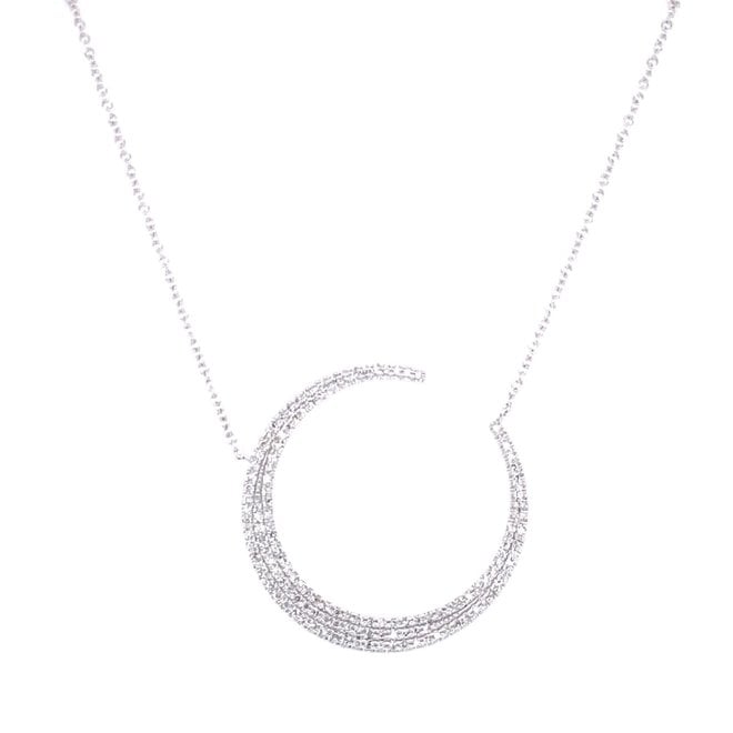 Crescent Moon Diamond Pendant