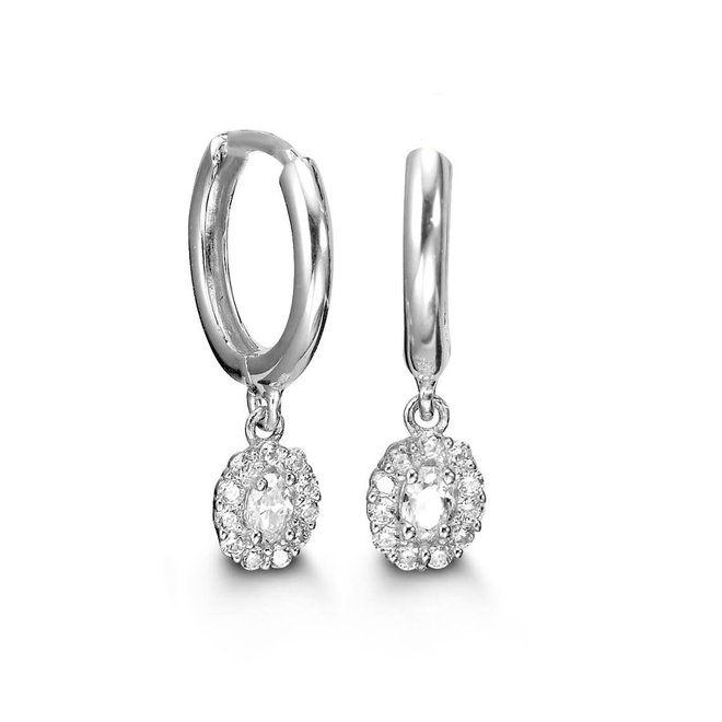 Oval cluster drop earrings