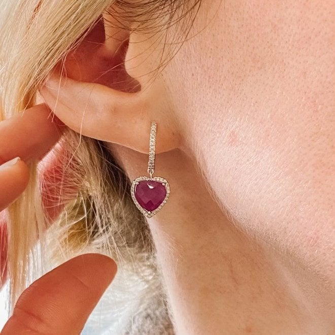 Buy Pearl  Ruby Heart Earrings online at Best Price from Giftcartcom