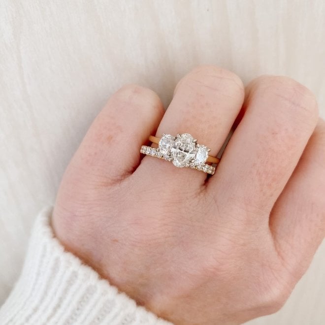 The Grace - Oval Trinity Engagement Ring