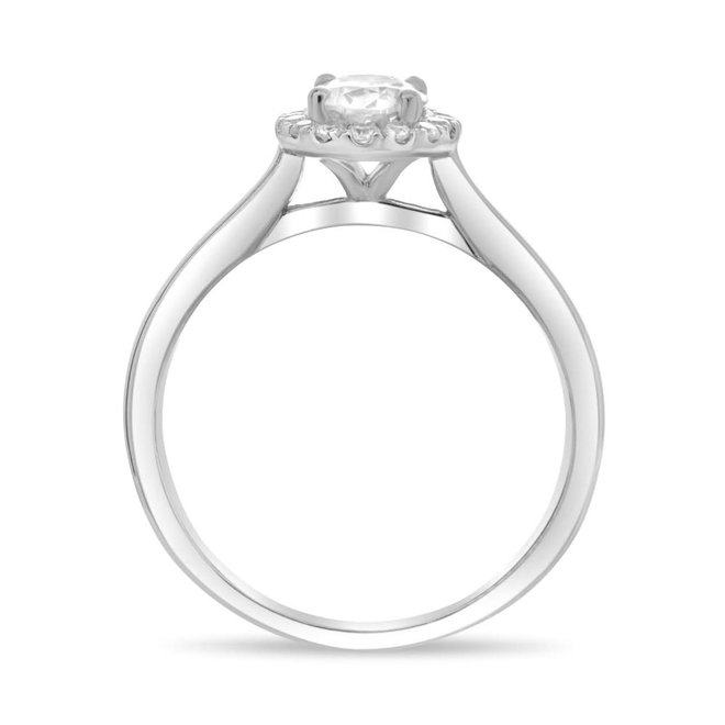 The Lily - 0.90ct oval diamond halo engagement ring
