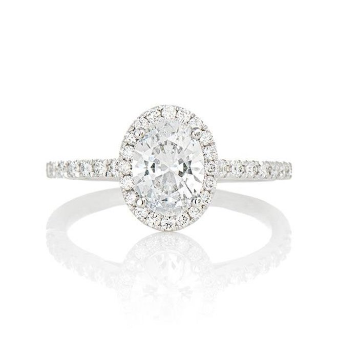 The Emma - 0.70ct custom oval cut halo engagement ring