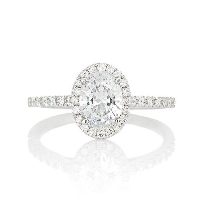 The Emma - 1.00ct custom oval cut halo engagement ring