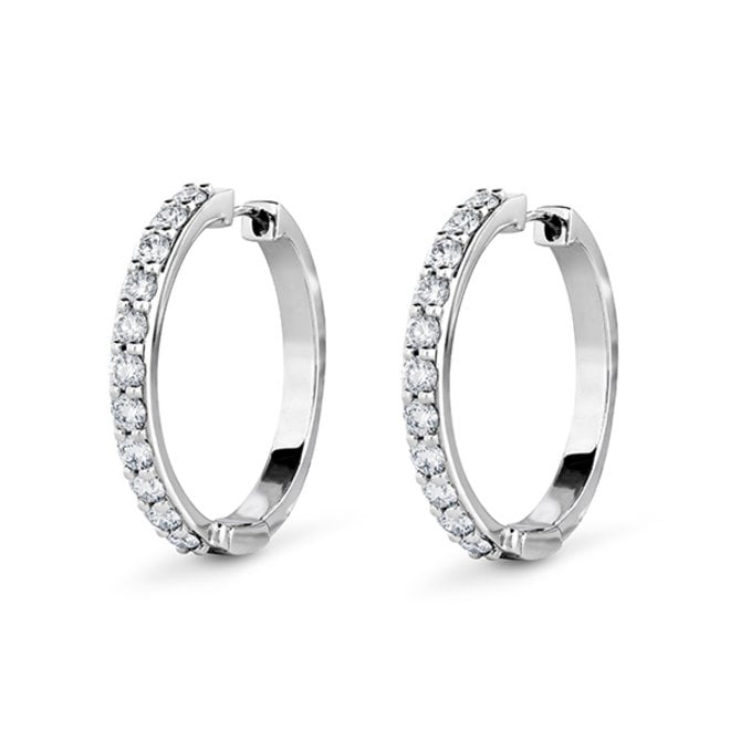 Diamond hoop earrings 2.00ct tw