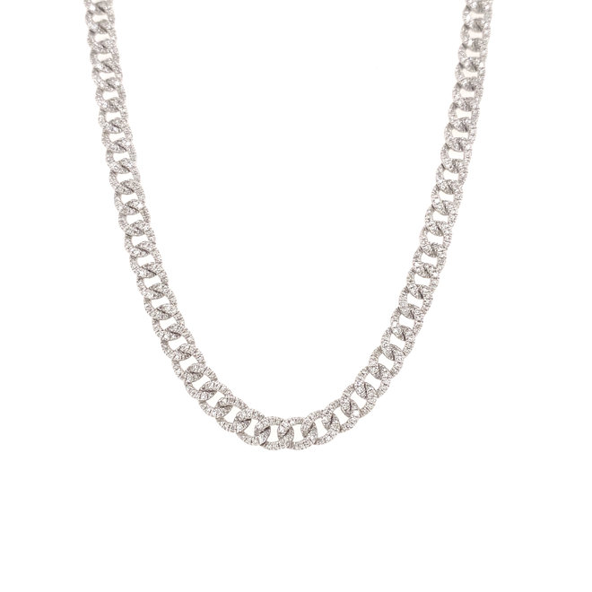 Diamond curb link necklace