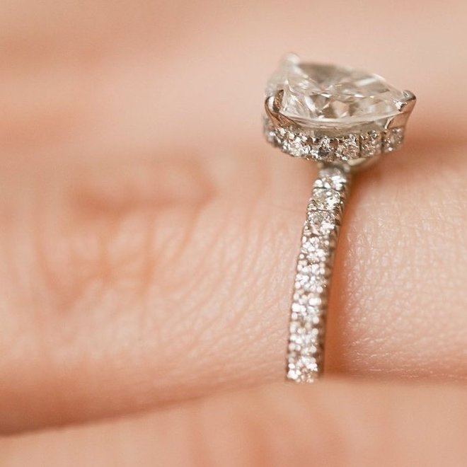 The Erin - pear shape diamond engagement ring