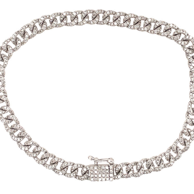 Diamond curb link bracelet