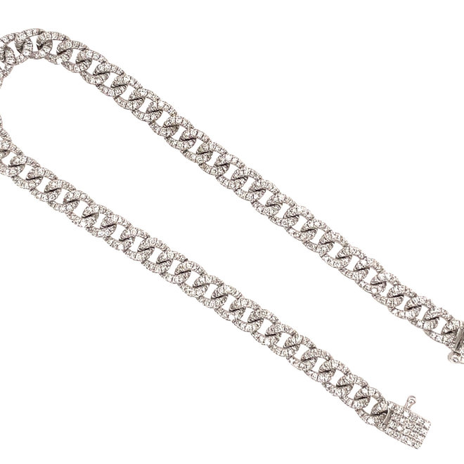 Diamond curb link bracelet