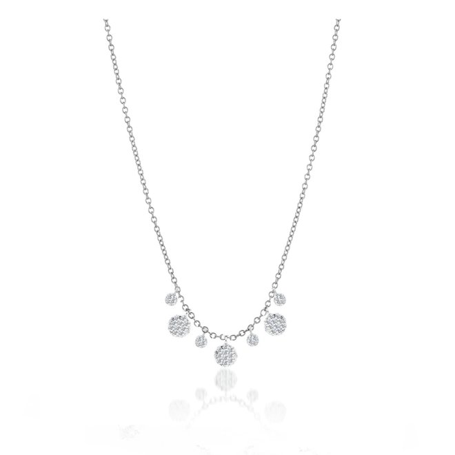 Seven diamond disc necklace