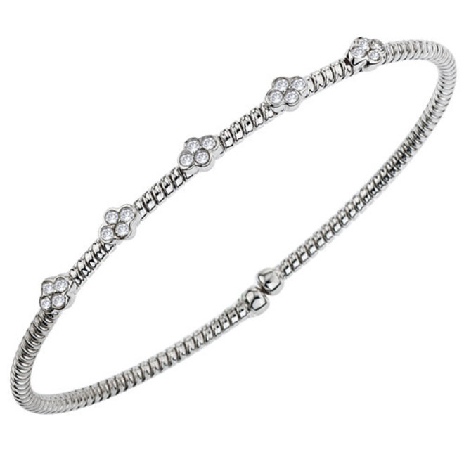 Diamond flower flex bangle