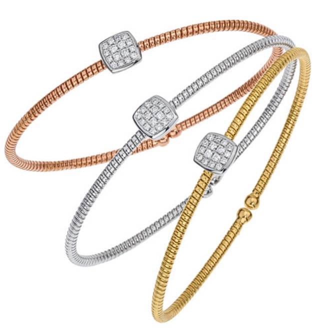 Diamond square flex bangle