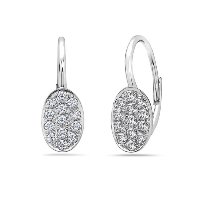 Oval diamond pave drop earrings