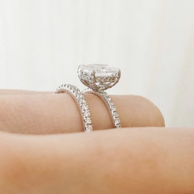 The Capri - 1.50ct custom made diamond micro pave engagement ring