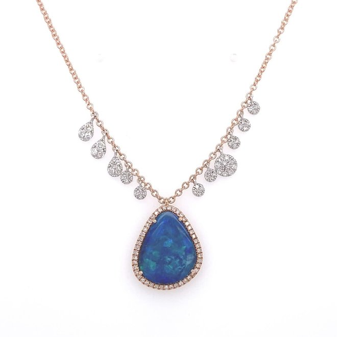 Opal and diamond statement necklace