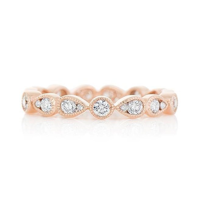 Double pear shaped diamond stackable band