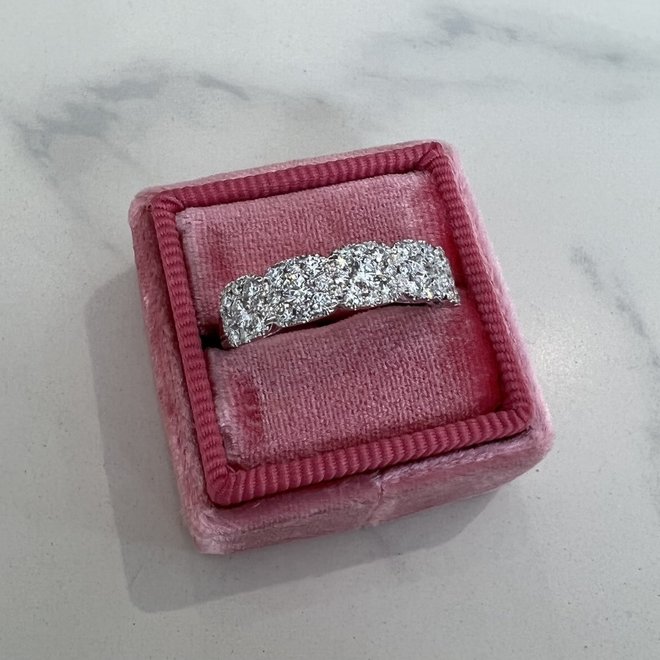 Cushion shape diamond cluster ring