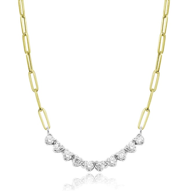 Diamond accented cable necklace