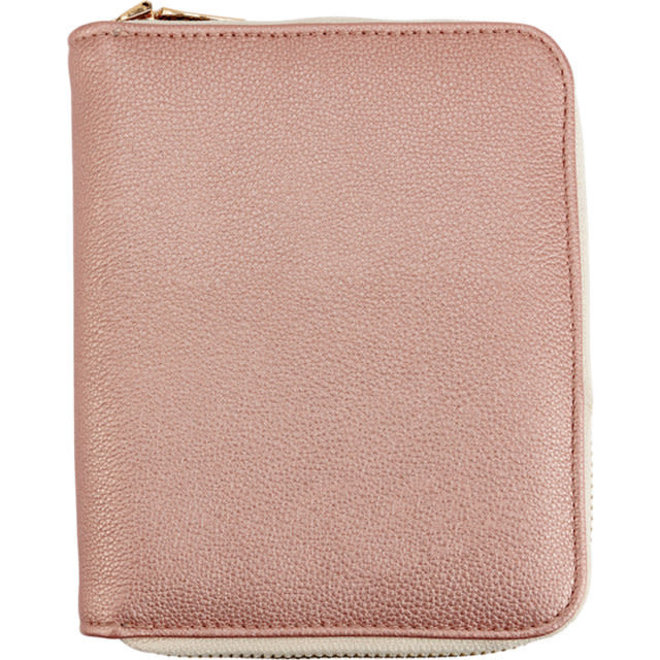 Pink leatherette jewellery clutch