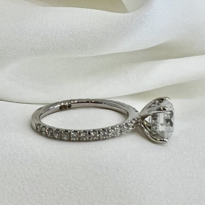 LAB The micro pave diamond  engagement ring